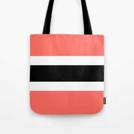 Horizontal stripes 3 Coral and black Tote Bag