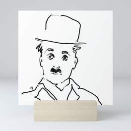 Ink Drawing Portrait - Charlie Chaplin Mini Art Print
