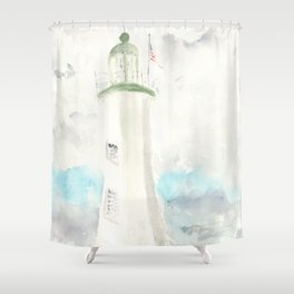 Morning at Scituate Lighthouse Shower Curtain