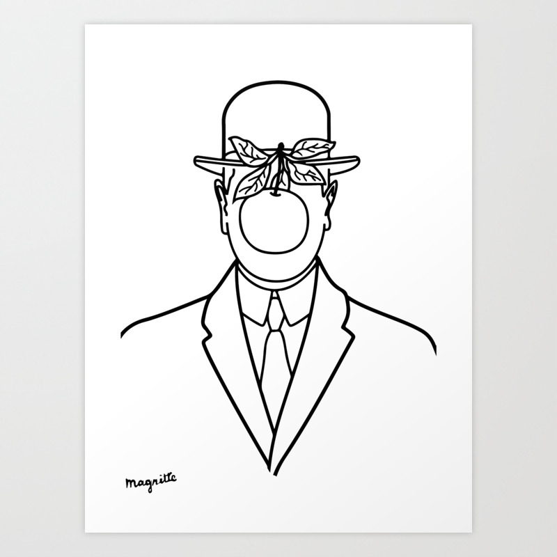 The Son Of Man 1946 Sketch By Rene Magritte Inspired Design