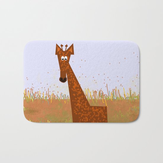 Giraffe on the savannahs Bath Mat