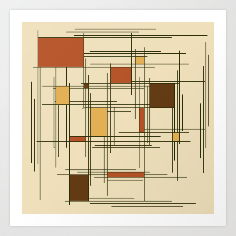 1940s Abstract Art Lines Art Print By Zennykenny Society6