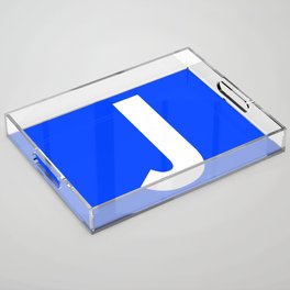 Letter J (White & Blue) Acrylic Tray