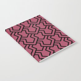 Black and Dark Pink Tessellation Line Pattern 5 - Diamond Vogel 2022 Popular Colour Obsession 1130 Notebook