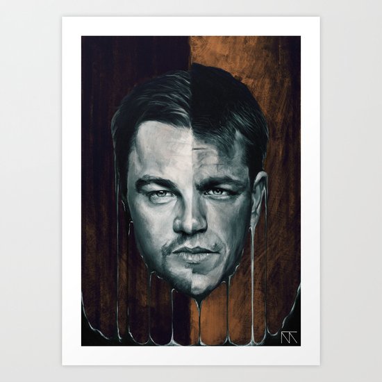 Leonardo DiCaprio & Matt Damon Portrait Art Print