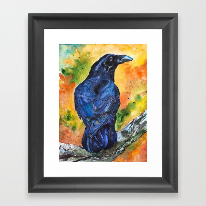The Raven By Olga Framed Art Print