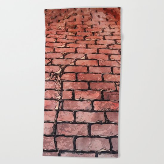 Vintage Brick Street Beach Towel