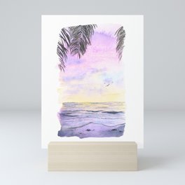 tropical sunset Mini Art Print