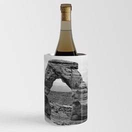 Arch of Ages - Delicate Arch in Arches National Park near Moab Utah in Black and White Wine Chiller