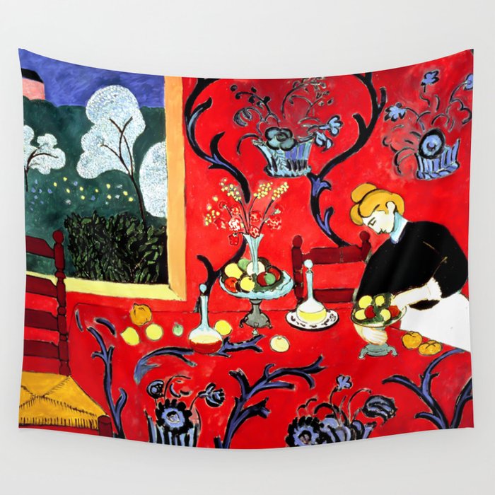 Matisse The Dessert Harmony in Red 1908 Artwork Wall Tapestry