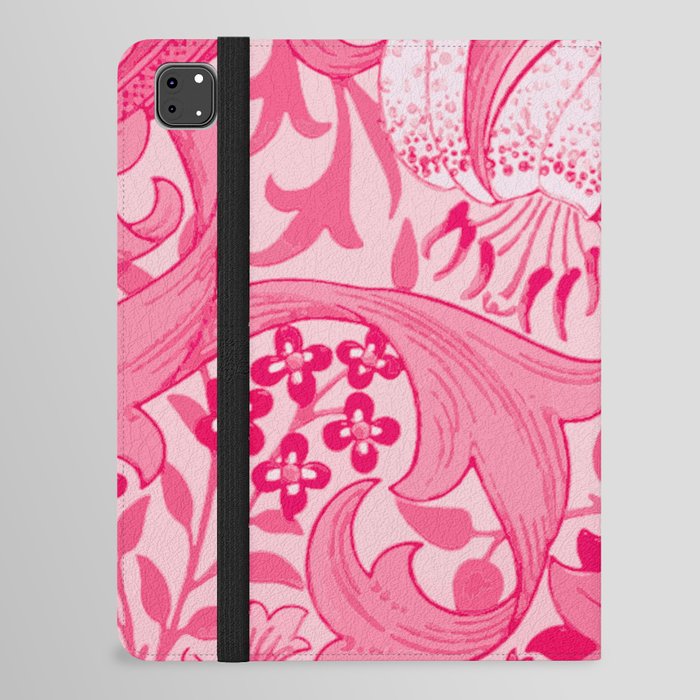 SHOCK PINK VICTORIAN FLOWER PATTERN. iPad Folio Case