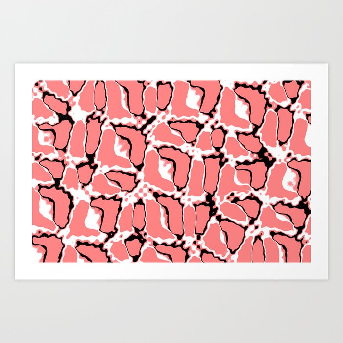 Pink Fairytale Path Seamless Pattern Structure  Art Print