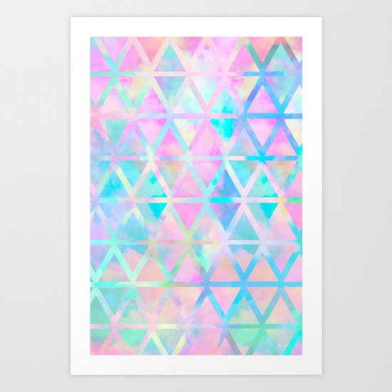 Pink pastel aztec pattern Art Print