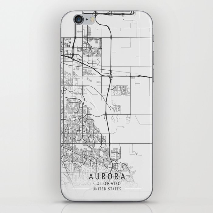 Aurora Colorado city map iPhone Skin