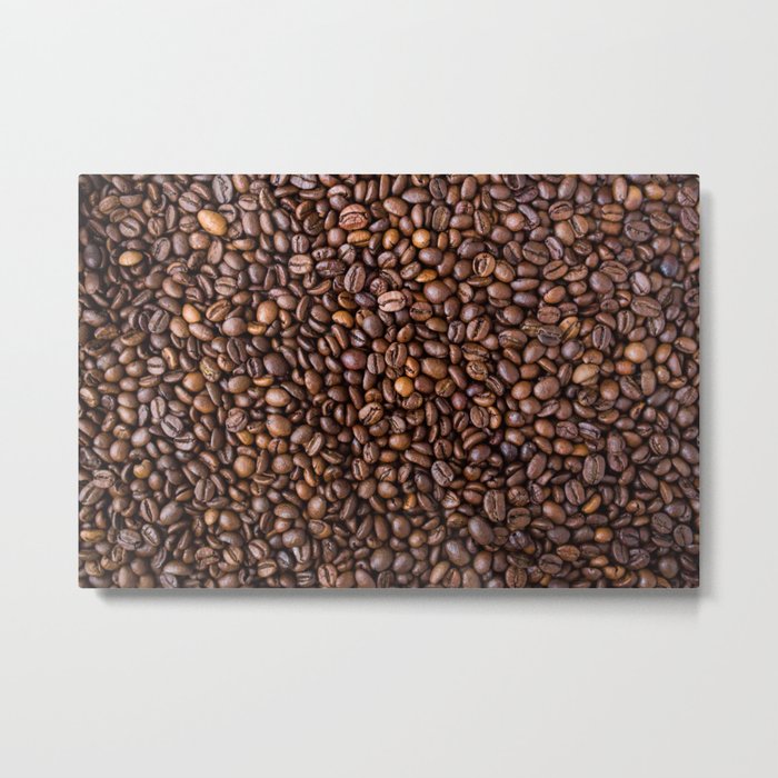 Coffee beans pattern Metal Print