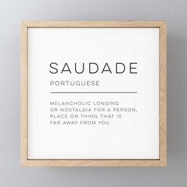 Saudade Definition Framed Mini Art Print