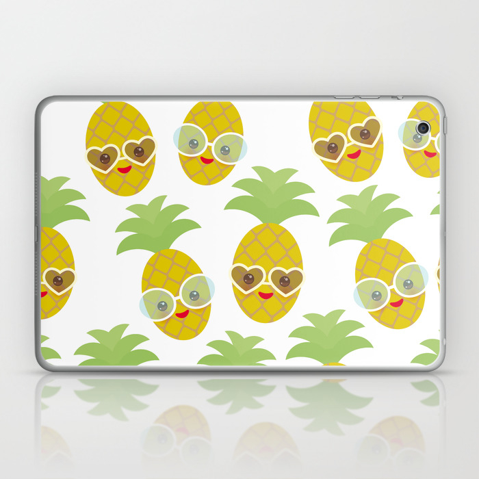 Funny Kawaii Exotic Fruit Pineapple With Sunglasses On White Background Laptop Ipad Skin By Ekaterinap Society6 Please contact us if you want to publish a cute pineapple. society6