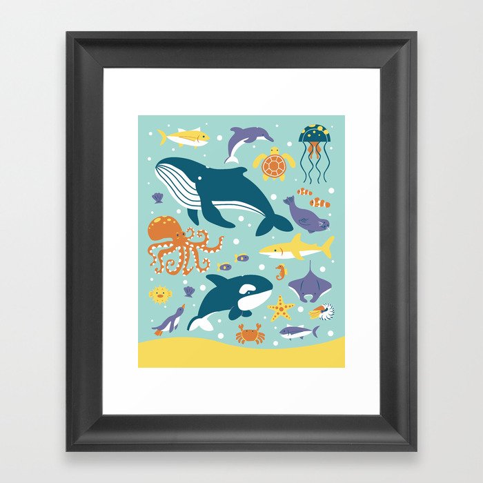 Sea Animals Framed Art Print