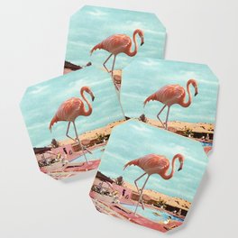 Flamingo on Holiday Coaster