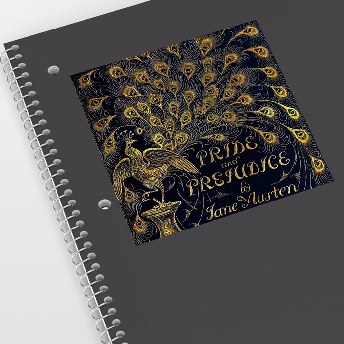 Pride and Prejudice by Jane Austen Vintage Peacock Book Cover Sticker by  ForgottenCotton