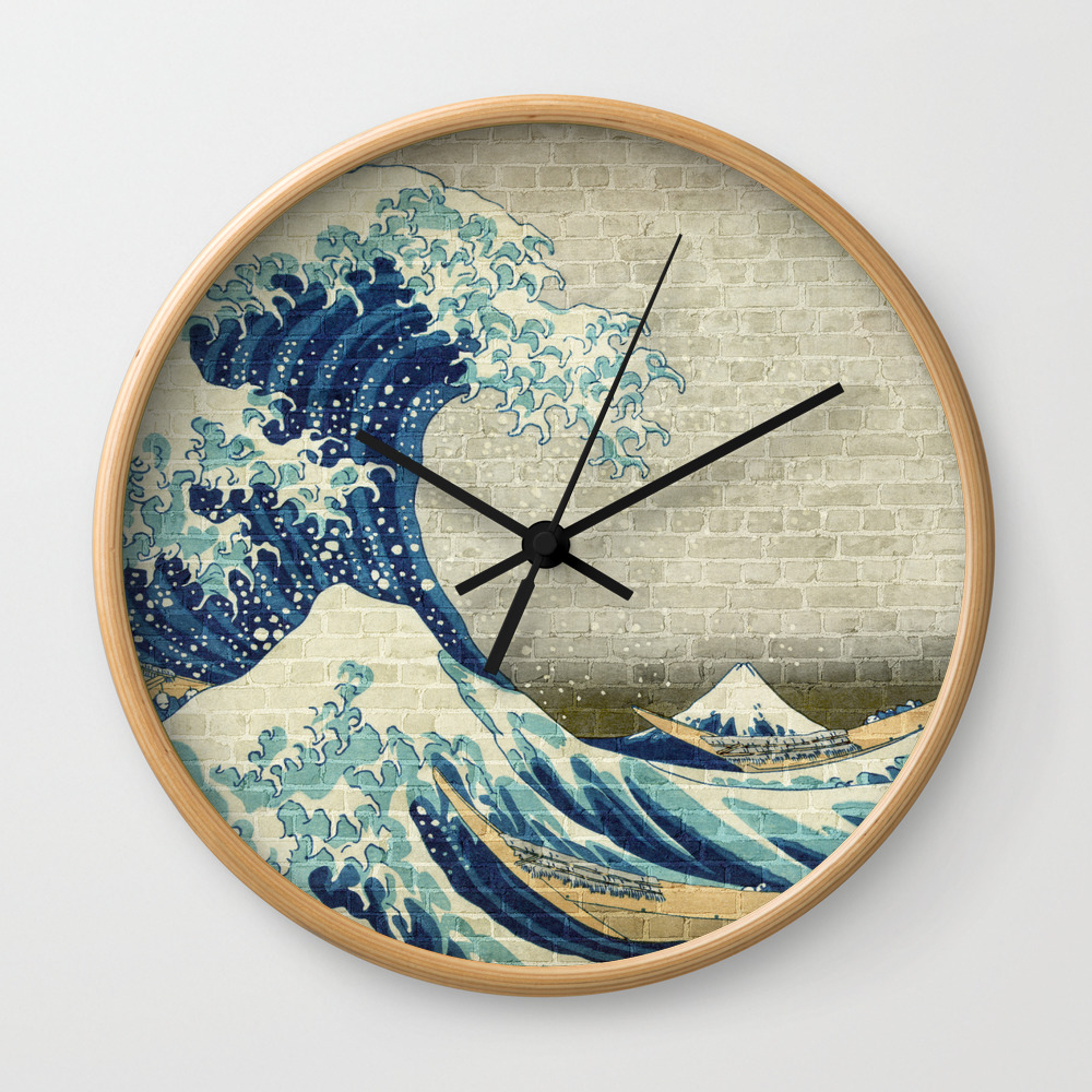 Brick Wall Painting Japanese Great Wave Off Kanagawa Urban