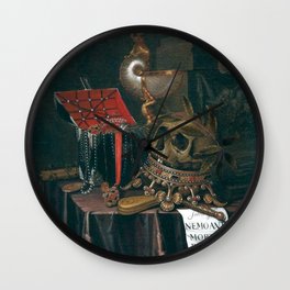 Evert Collier - Vanitas Still Life with a Crowned Skull Wall Clock