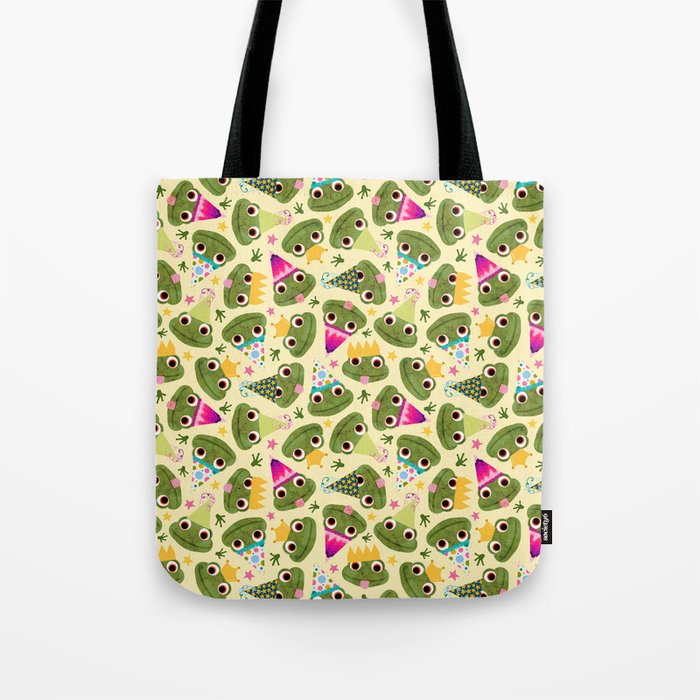 Party Frogs! // Yellow Tote Bag