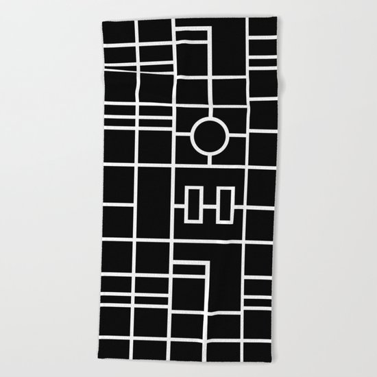 Map With Roundabout Beach Towel