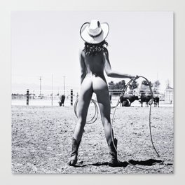 Texan Cowgirl Nude Female Canvas Print