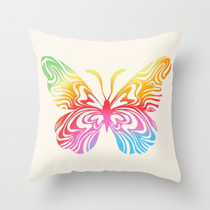 Pride Butterfly Throw Pillow