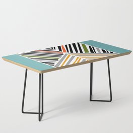 Colorful Stripes With Blue Coffee Table
