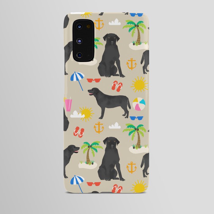 Black Lab labrador retriever dog breed beach summer vacation dog gifts Android Case