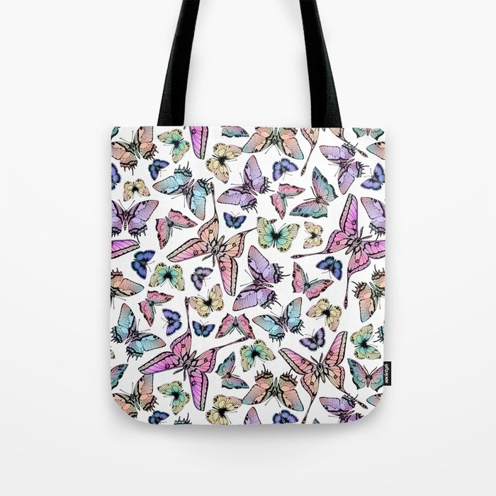 Ombre Rainbow Butterflies Tote Bag