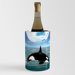 Orca swimming by the moonlight  Wine Chiller