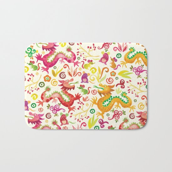 Scared dragons Bath Mat