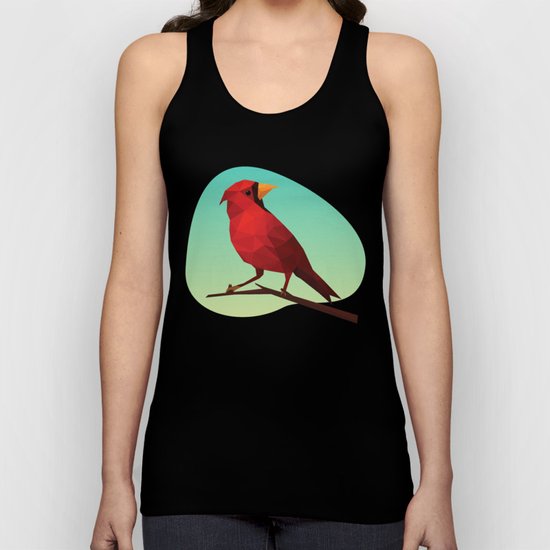 Low-poly Red Bird Unisex Tank Top