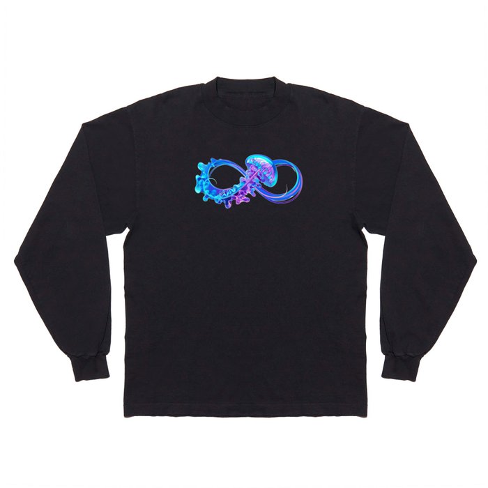 Infinity with Glowing Jellyfish Long Sleeve T Shirt