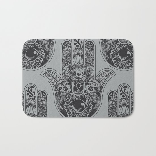 Hamsa Hand Sloth Bath Mat
