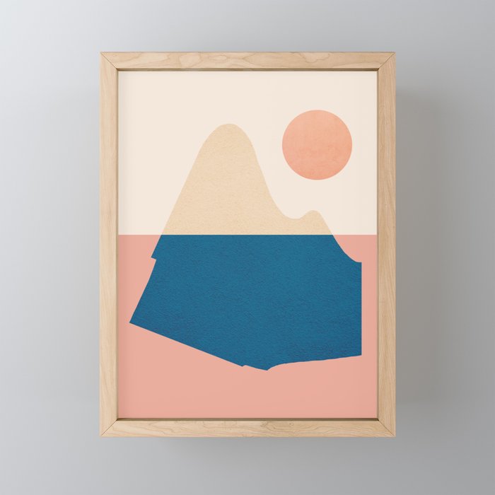 Abstraction_Mountains_Ocean Framed Mini Art Print