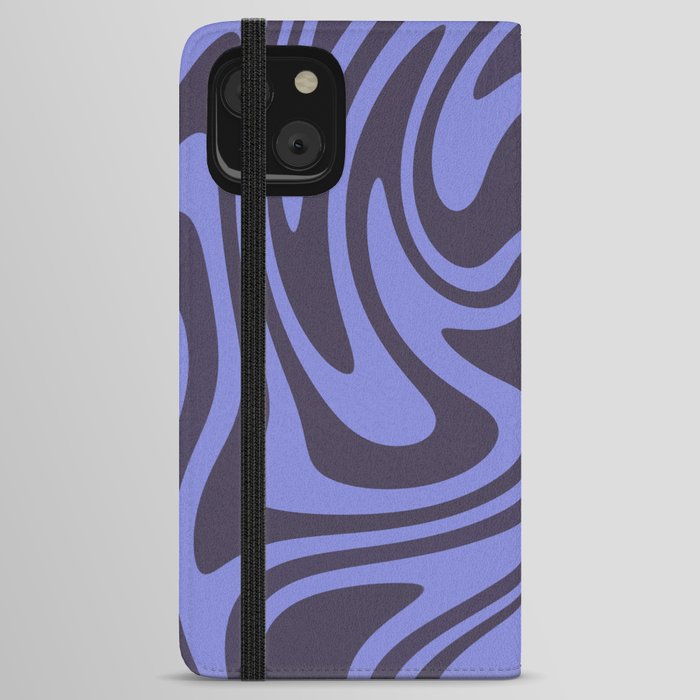 Midnight Purple Abstract Retro 70s iPhone Wallet Case