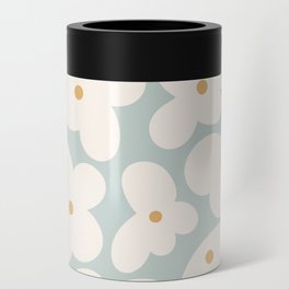 Hippie Retro Daisy Pattern in pastel green   Can Cooler