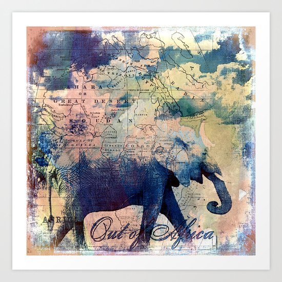 Elephants Journey Art Print