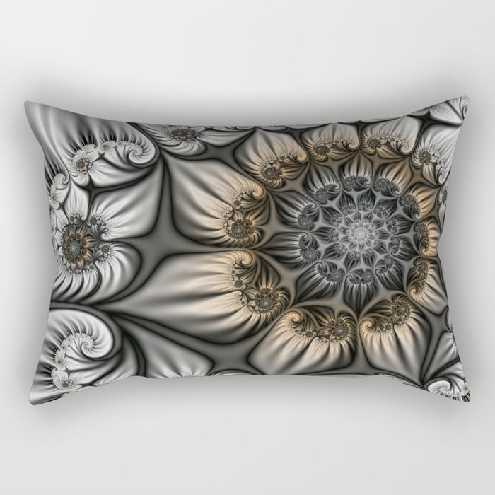 Noblesse, Modern Abstract Fractal Art Rectangular Pillow