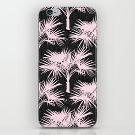 Retro Pink Palm Trees on Charcoal iPhone Skin