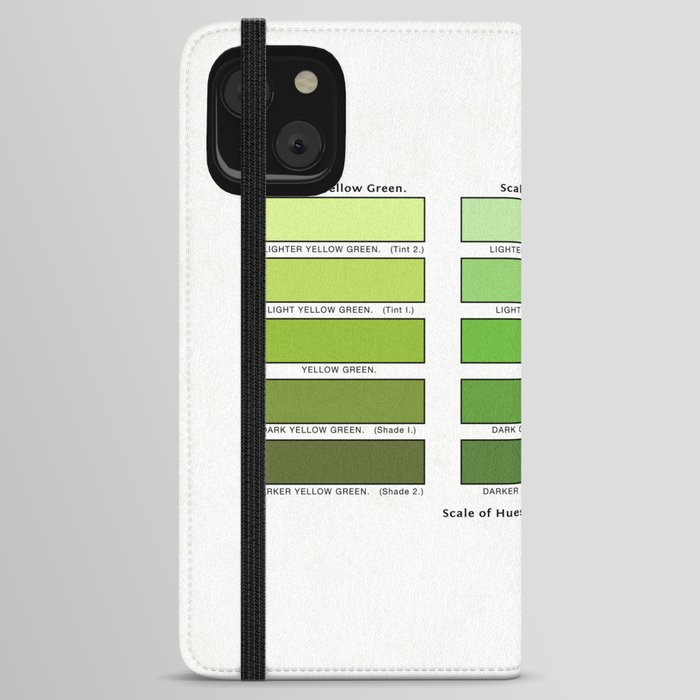 Mark Maycock's Scale of hues and tones of green from 1895 (interpretation) iPhone Wallet Case