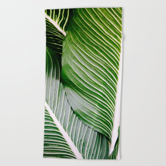 Big Leaves - Tropical Nature Photography Beach Towel