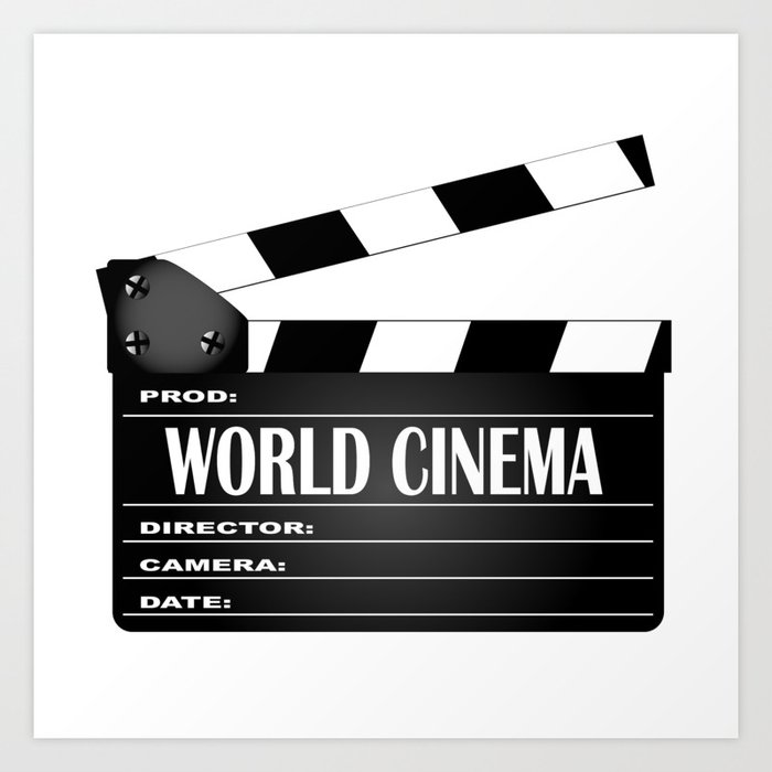 World Cinema Movie Clapperboard Art Print