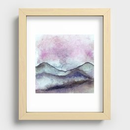 Purple Tone Landscape In Watercolor Recessed Framed Print