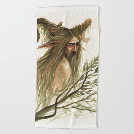 Leshy - woodland spirit Beach Towel