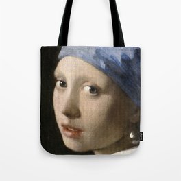 Portrait of a Girl with a Pearl Earring by Johannes Vermeer Tote Bag